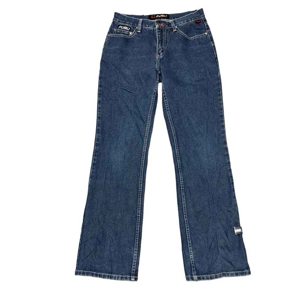 Vintage Y2K Fubu Jeans Straight‎ Leg Womens Size 9/10 100% Cotton Blue Mid Rise